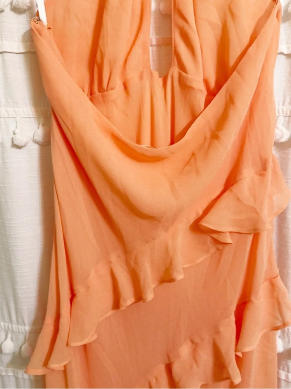For Love & Lemons Chiffon Layered Kamory Maxi Dress in the Color Peach Size M - Picture 9 of 10